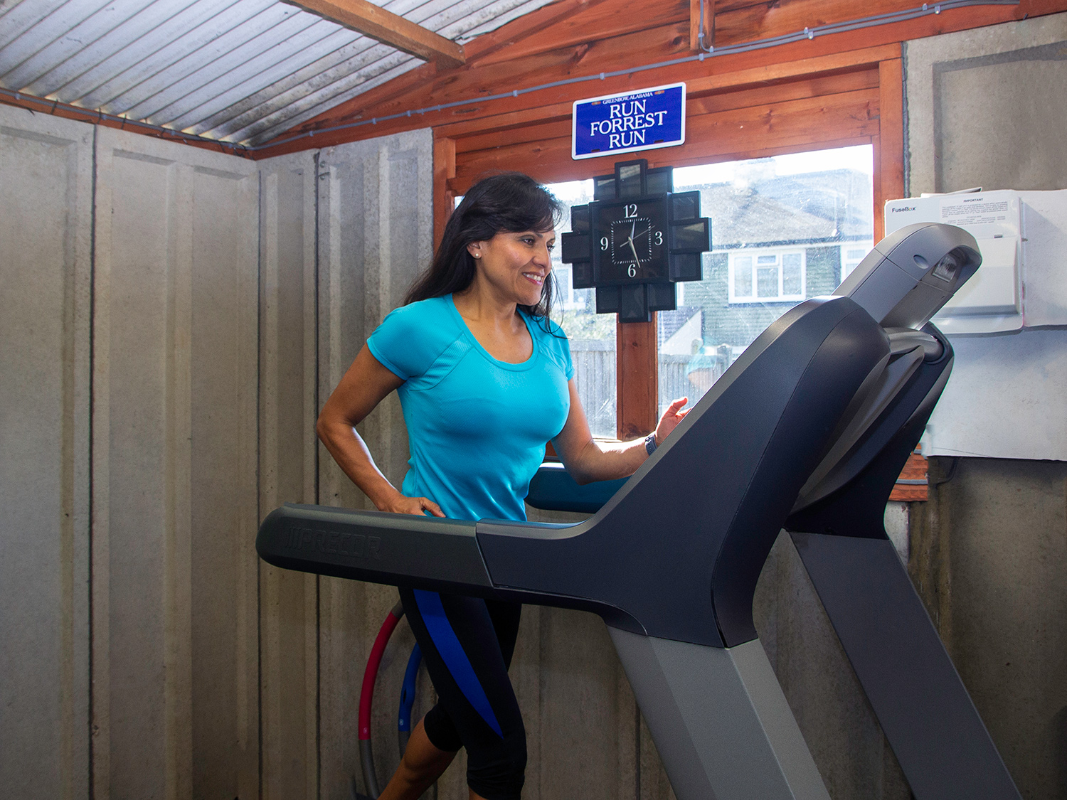 Rose Pantoja using running machine
