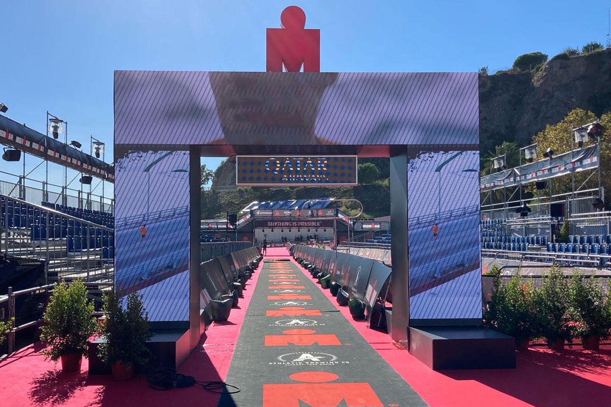 Image of the finish line at Ironman Barcelona